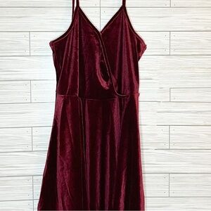 Beautiful Maroon Velvet Strap Dress